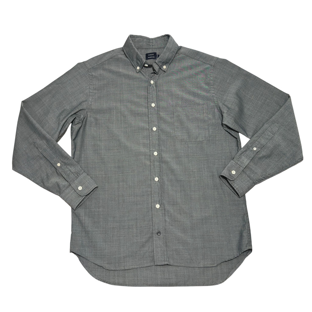 Taylor Stitch Wool Blend Button Down Shirt Mens 42 Gray Civic Long Sleeve Travel